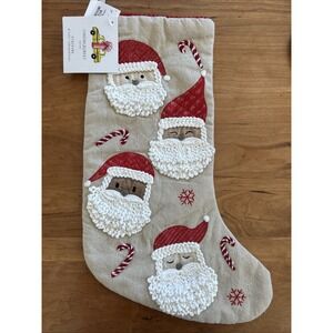 CYNTHIA ROWLEY Santa Of The World‎ Christmas Stocking 22 inch